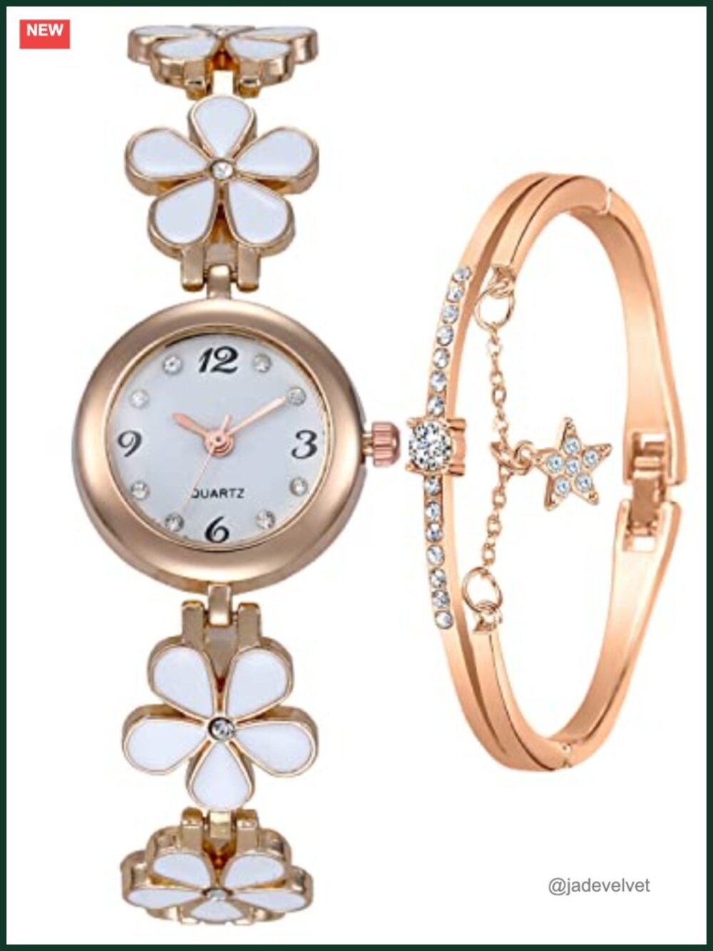 Women's Quartz Bracelet Watch Flower Shaped Band Waterproof Fashion Watch